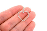 Small Outliuned Bezel Heart Photo VVS Pendant