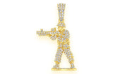 Small Shooting Army Man 10K Gold Pendant