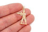 Small Shooting Army Man 10K Gold Pendant