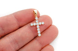 Iced out Small Solitaire CROSS Pendant