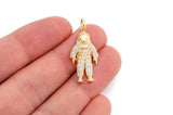 Icy Small Space Astronaut Moissanite Charm