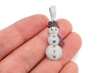 Iced Out Snowman 925 Silver Pendant