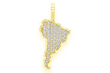 Custom South America Continent VVS Pendant