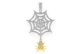 Custom Spider & Web Silver Pendant