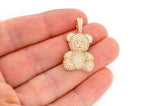 Iced Out Teddy Bear Moissanite Pendant