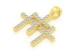 Iced out Triple CROSS Moissanite Pendant