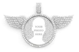 Custom Wings Picture Memory Natural Diamond Pendant