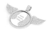 Custom Wings Picture Memory Natural Diamond Pendant