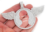 Custom Wings Picture Memory Natural Diamond Pendant