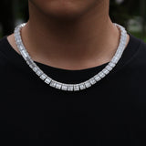 8MM Iced Out Baguette & Round Diamond Chain