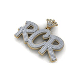 Men's custom Iced out RCR Letter Pendant