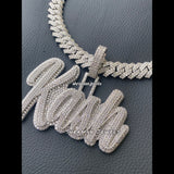 Custom 2 Layer Iced out KASH Letter Pendant