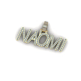 Custom letter Iced out "NAOMI" Name Pendant